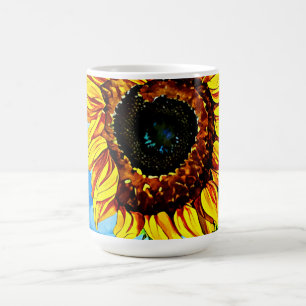 Large Sunflowers Watercolor nature painting Coffee Mug