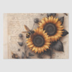 Large Sunflowers with Bees on Script
