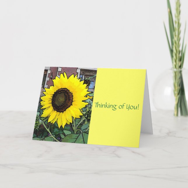 Large Sunny Smile Sunflower Greeting Card (Front)