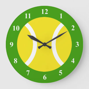 Large Tennis ball wall clock with numbers
