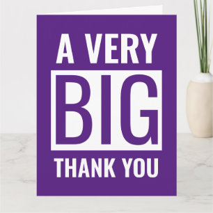Large Text A Very Big Thank You Purple And White Card
