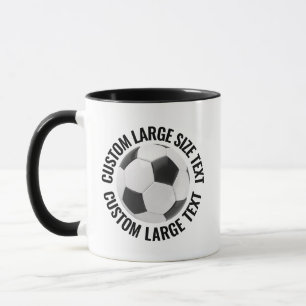 Large Text BLACK Combo 11oz Custom Soccer Mug
