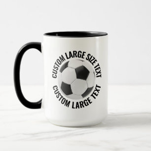 Large Text BLACK Combo 15oz Custom Soccer Mug