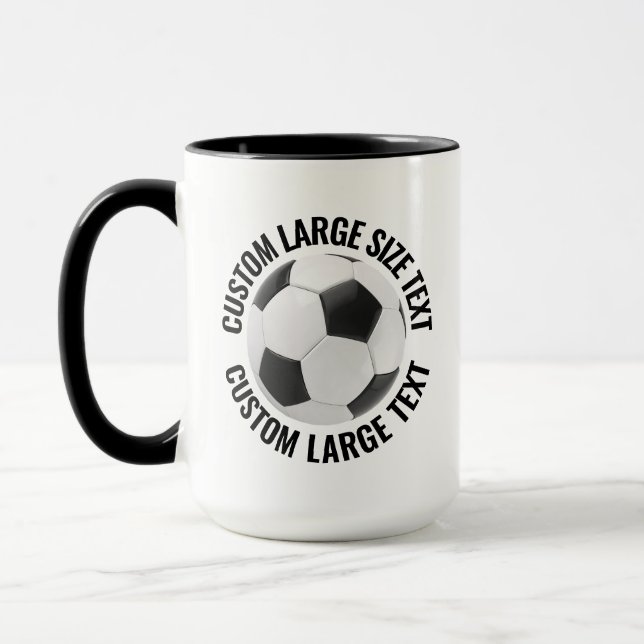 Large Text BLACK Combo 15oz Custom Soccer Mug (Left)