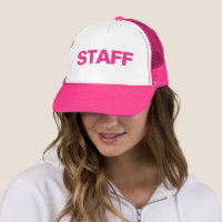 Large Text Bold Font Womens Staff Pink White