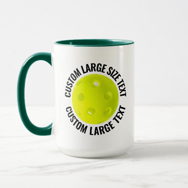 Large Text HUN. GREEN Combo 15oz Custom Pickleball Mug (Left)