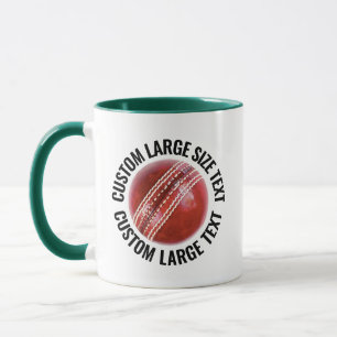 Large Text HUNTER GREEN Combo 11oz Custom Cricket Mug