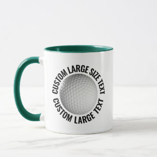 Large Text HUNTER GREEN Combo 11oz Custom Golf Mug