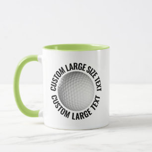 Large Text LIME GREEN Combo 11oz Custom Golf Mug