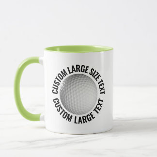 Large Text LIME GREEN Combo 11oz Custom Golf Mug