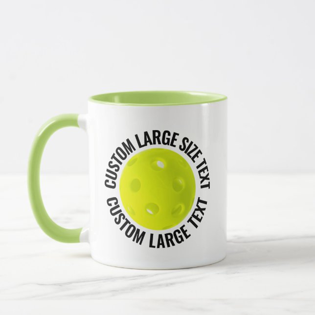 Large Text LIME GREEN Combo 11oz Custom Pickleball Mug (Left)