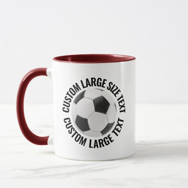 Large Text MAROON Combo 11oz Custom Soccer Mug (Left)
