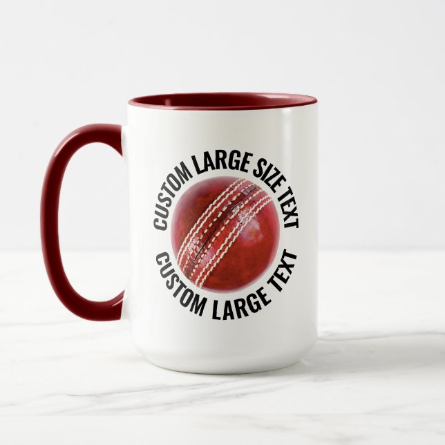 Large Text MAROON Combo 15oz Custom Cricket Mug (Left)
