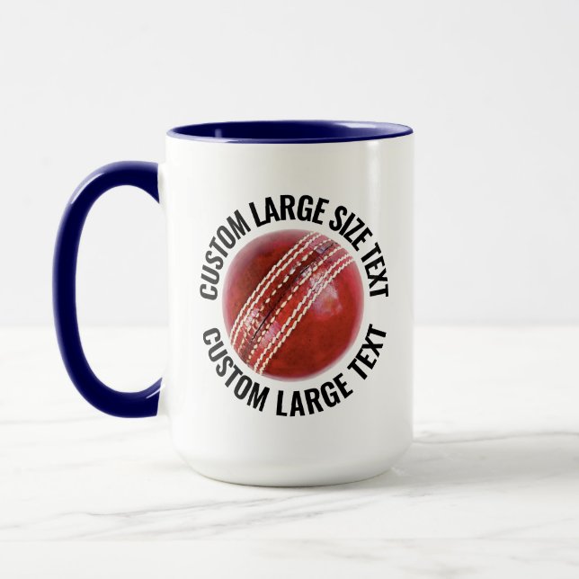 Large Text NAVY BLUE Combo 15oz Custom Cricket Mug (Left)