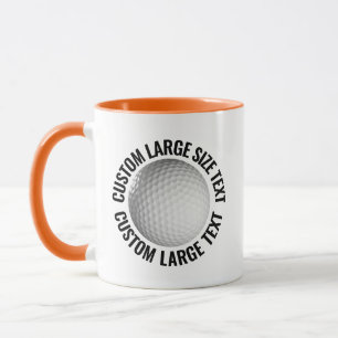 Large Text ORANGE Combo 11oz Custom Golf Mug