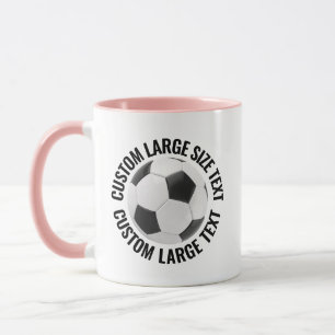 Large Text PINK Combo 11oz Custom Soccer Mug