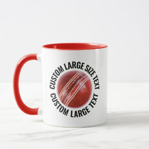 Large Text RED Combo 11oz Custom Cricket Mug