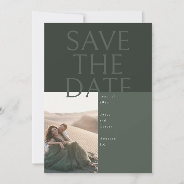 Large Text Save the Date card (Front)