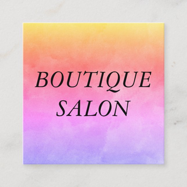 Large Text Vibrant Colours Square Business Card (Front)