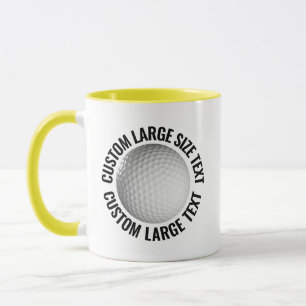 Large Text YELLOW Combo 11oz Custom Golf Mug