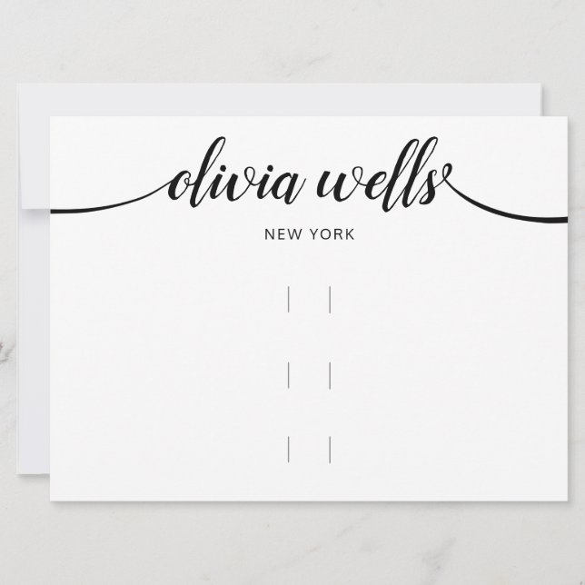 Large Three Hair Clip Horizontal Display    Invitation (Front)