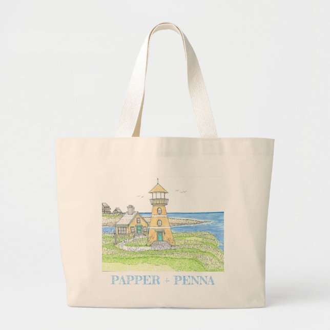 Large Tote Bag; Lighthouse (Front)