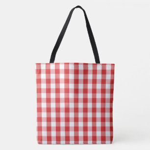 Large Tote Bag-Red Chequerboard Bag
