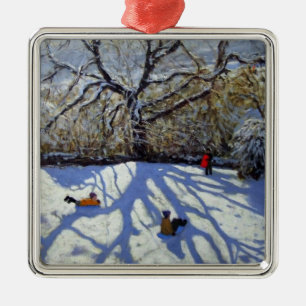 Large tree and tobogganers Youlgreave Metal Tree Decoration