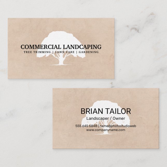 Large Tree Logo | Gardening | Landscaping Business Card (Front/Back)