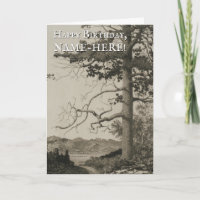Large Tree, Nature Landscape Birthday Card