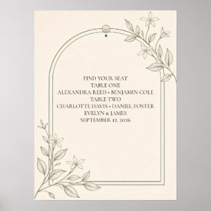 Large Type Intimate Wedding Seating Chart Poster
