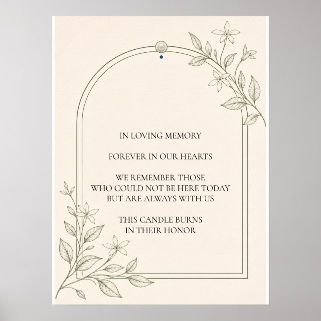 Large Type Olive Botanical Memorial Sign (Front)