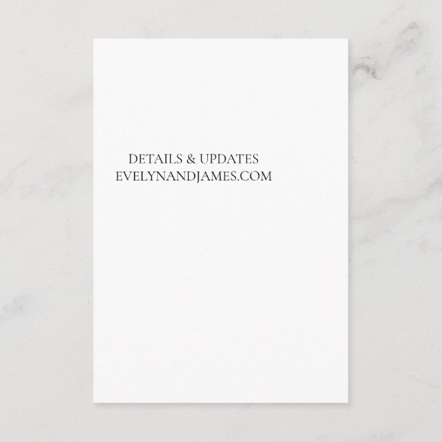Large Type Olive Botanical Wedding Details Card (Back)