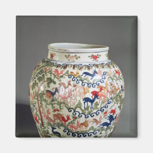 Large vase decorated with five colours magnet