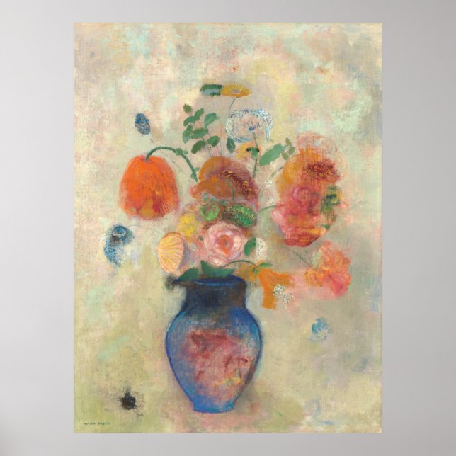 Large Vase with Flowers - Odilon Redon Fine Art Poster (Front)