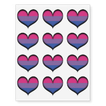 Large Vector Heart in Bisexual Pride Flag Colours