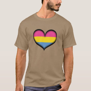 Large Vector Heart in Pansexual Pride Flag Colours T-Shirt