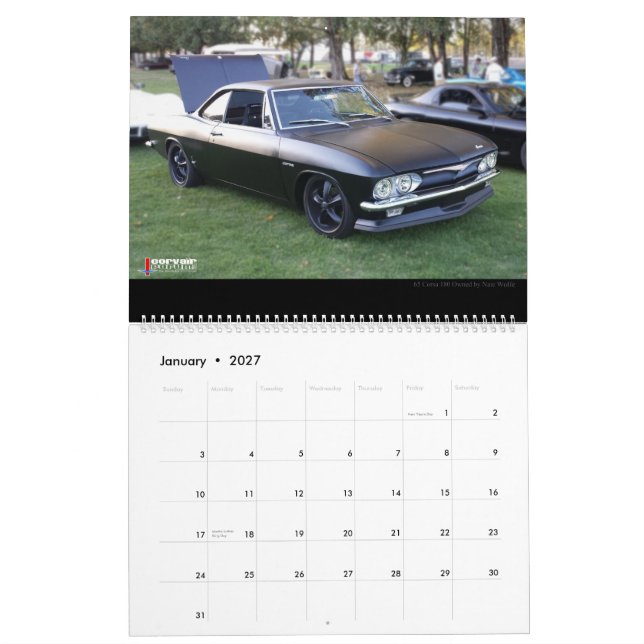 Large Wall Calendar Corvair Forum Winners (Jan 2027)