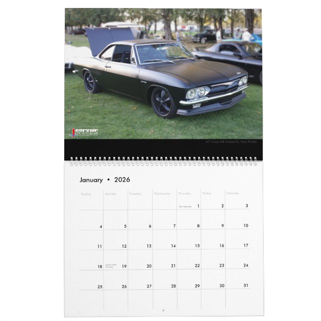 Large Wall Calendar Corvair Forum Winners (Jan 2026)