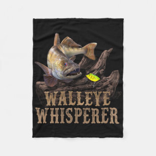 Large Walleye With Fishing Lure Drawing Walleye Wh Fleece Blanket