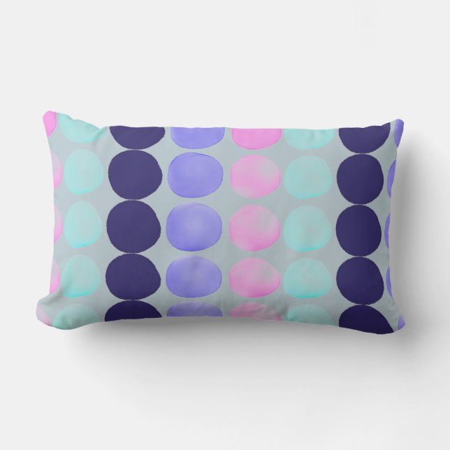 Large watercolor dots lumbar cushion (Front)