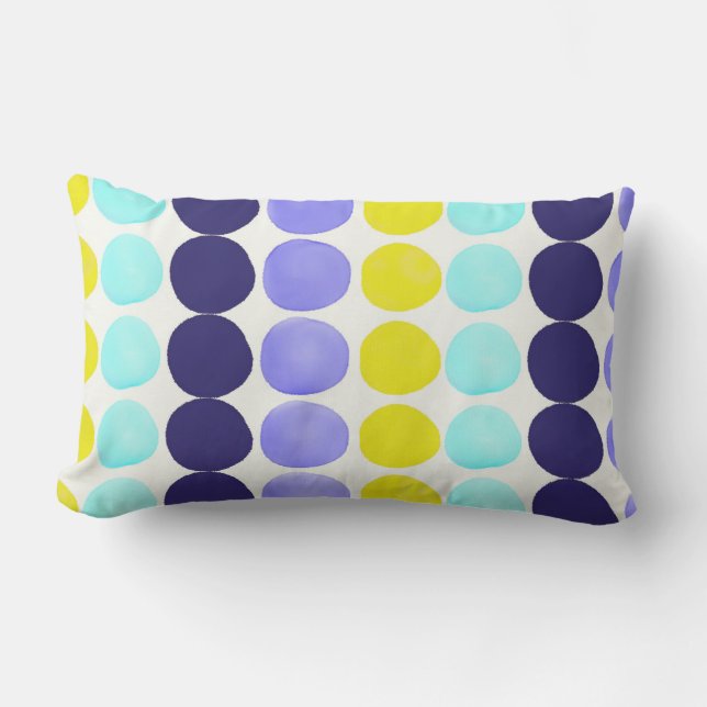 Large watercolor dots lumbar cushion (Front)