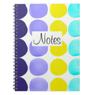 Large watercolor dots spiral notebook