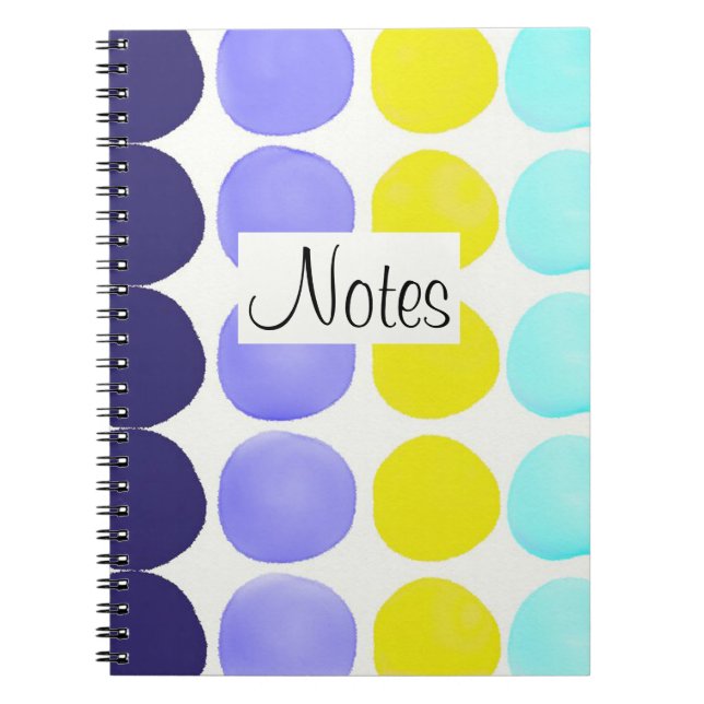 Large watercolor dots spiral notebook (Front)