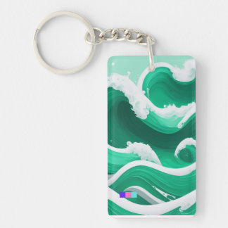 LARGE WAVE KEY HOLDER OF EMERALD GREEN RING
