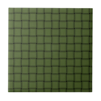 Large Weave - Dark Olive Green Tile
