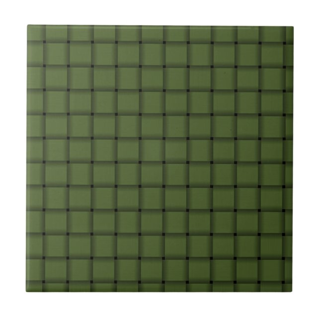 Large Weave - Dark Olive Green Tile (Front)