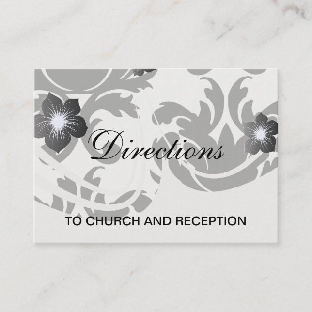 large white and black bold damask enclosure card (Front)