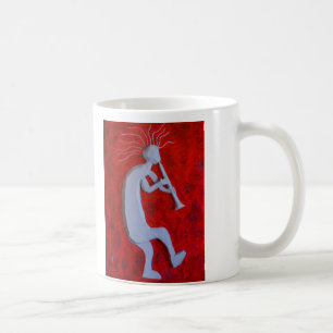 Large White Kokopelli Coffee Mug