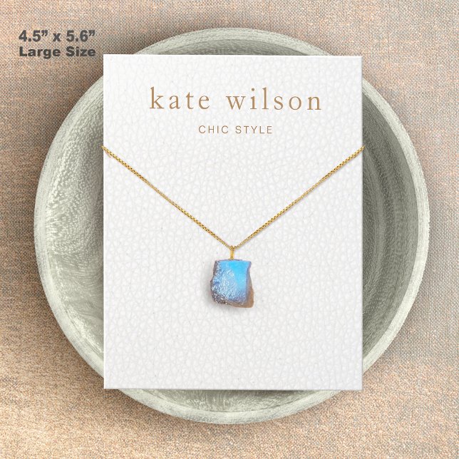 Large White Leather (image) Necklace Display Card (Creator Uploaded)